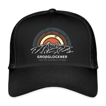 Großglockner Hohe Tauern Hochalpenstrasse Austria - Trucker Cap - Schwarz/Schwarz - Vorne