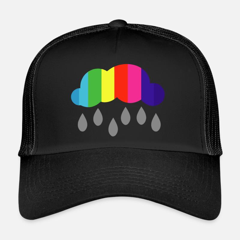 Cloud Rain Rainbow Colors Gift Idea Trucker Cap