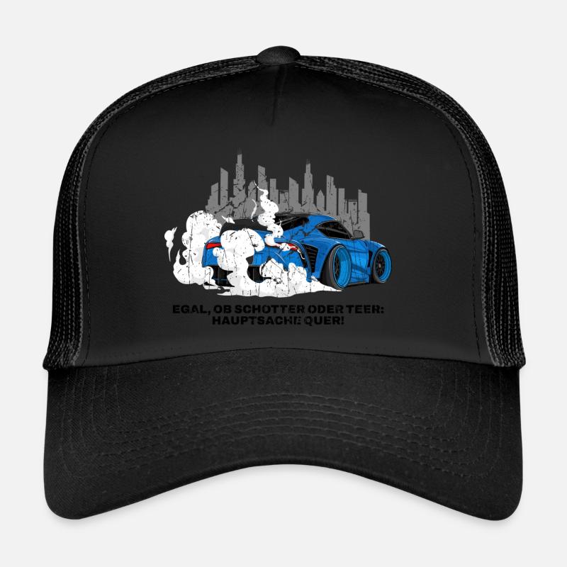 Hauptsache Quer - Trucker Cap - Schwarz/Schwarz