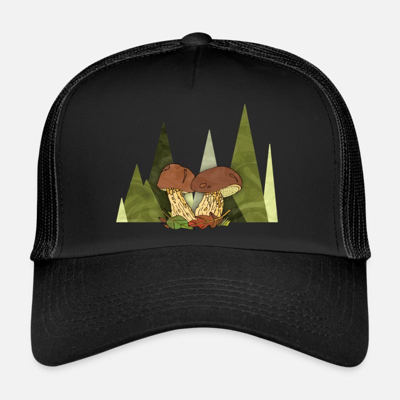 Pilze - Trucker Cap - Schwarz/Schwarz