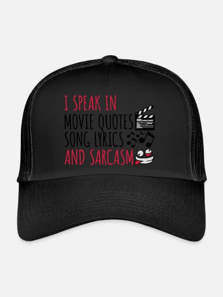 speak lyrics and sarcasm - Trucker Cap - black/black - Front