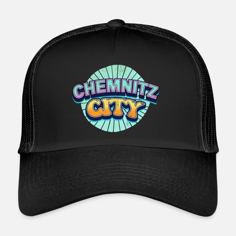 Chemnitz Deutschland Stadt Schrift Pop Art Comic Trucker Cap