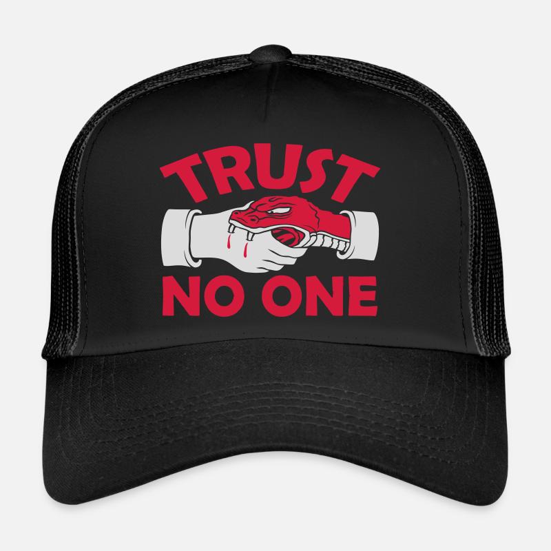 trust no one Zitat - Trucker Cap - Schwarz/Schwarz