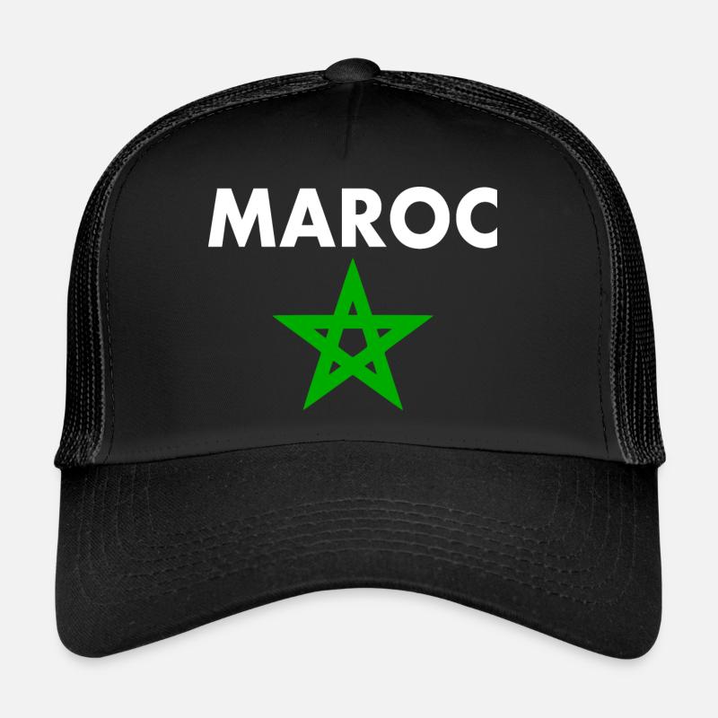 Marokko - Trucker Cap - Schwarz/Schwarz