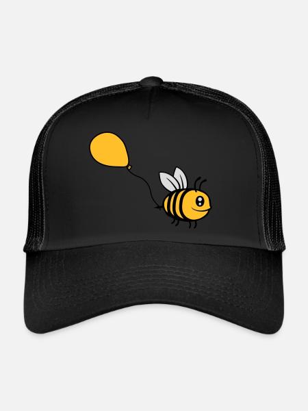 Happy Balloon Bee Comic - Casquette trucker  - noir/noir - Devant