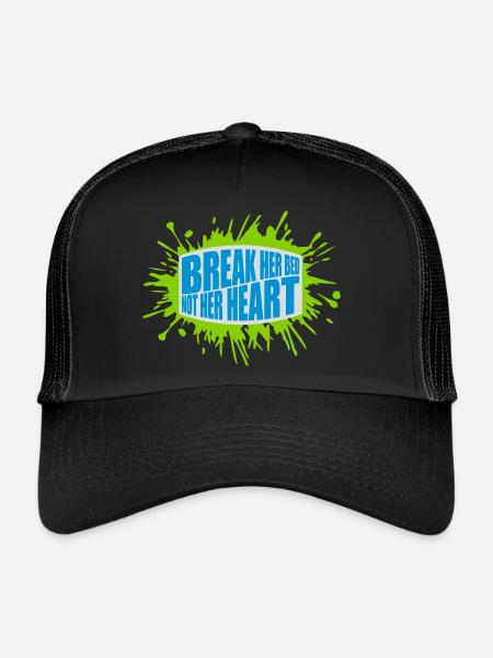 break her bed Quote - Trucker Cap - black/black - Front