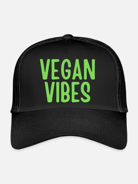 Vegan Vibes - Trucker Cap - black/black - Front