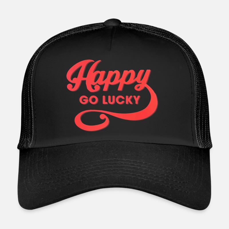 Happy Go Lucky - Trucker Cap - Schwarz/Schwarz