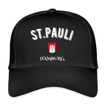 St. Pauli Hamburg - Trucker Cap - Schwarz/Schwarz - Vorne