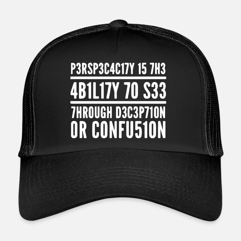 Ingéniosité L337 Leetspeak Dicton Casquette trucker 