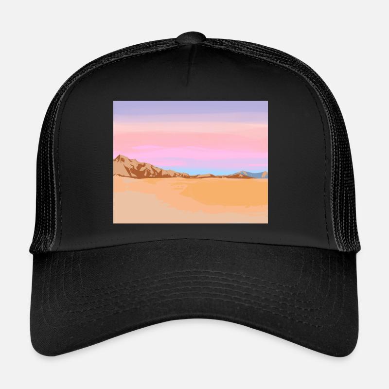 Landschaften #1: das Dessert - Trucker Cap - Schwarz/Schwarz