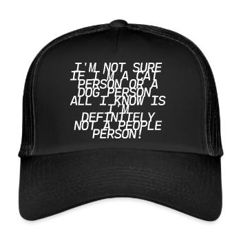 Je ne sais pas si je suis une personne de chat ou une personne de chien - Casquette trucker  - noir/noir - Devant