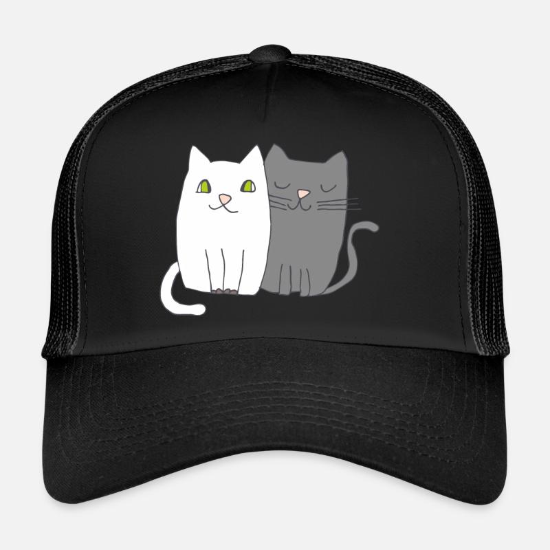 Chats Noir & Blanc Casquette trucker 