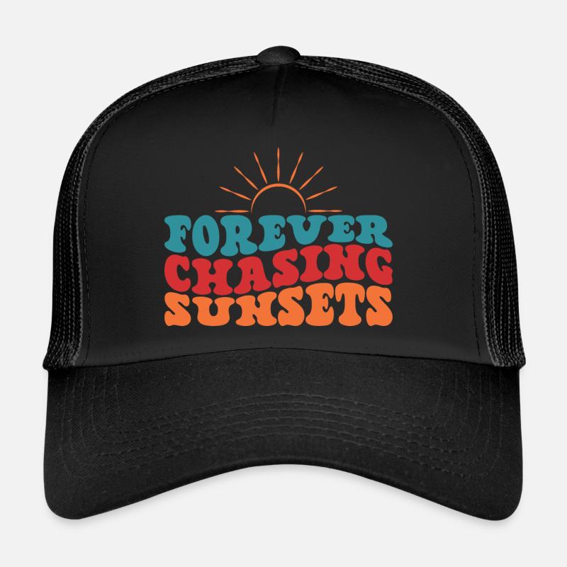 Forever Chasing Sunsets Sonne Sommer Strand Urlaub Trucker Cap