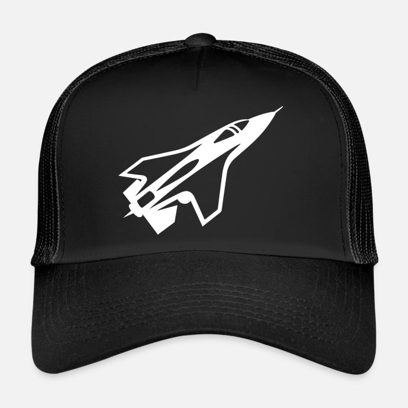 Avion de chasse - Casquette trucker  - noir/noir