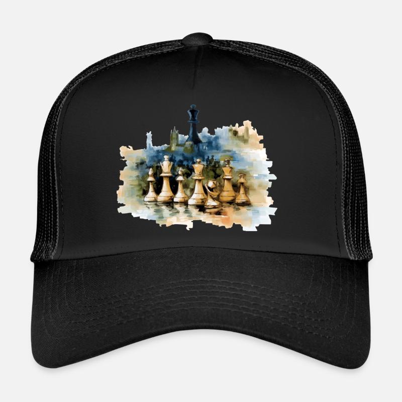 Huile sur toile échiquéenne Casquette trucker 
