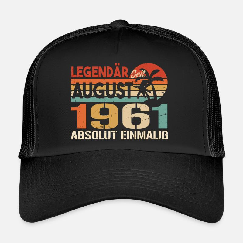 Geboren im August 1961 Funny Birthday Retro Trucker Cap