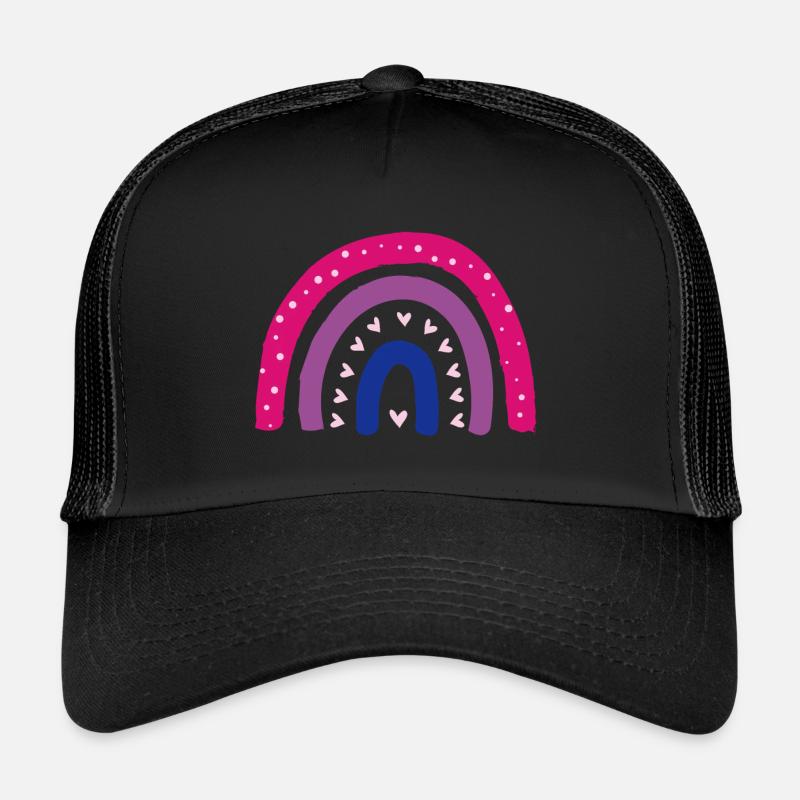 Bisexuell Rainbow Regenbogen Pride LGBTQ + Bi - Trucker Cap - Schwarz/Schwarz
