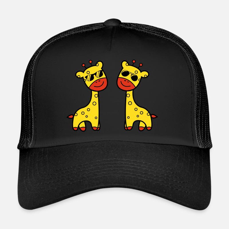 Girafes cool - Casquette trucker  - noir/noir