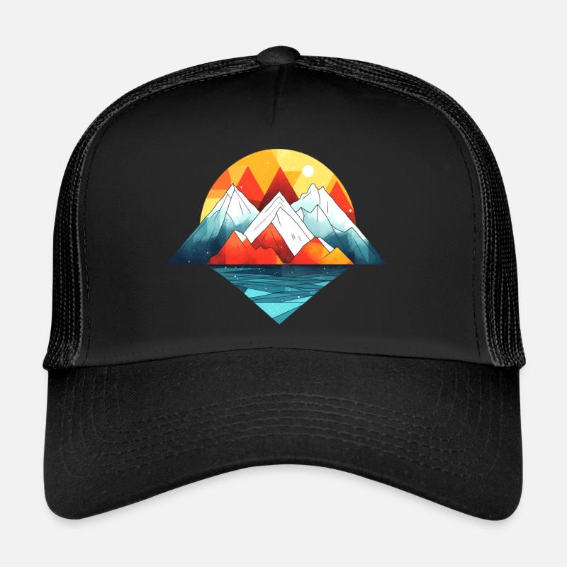 Berge abstrakt in leuchtenden Farben Trucker Cap