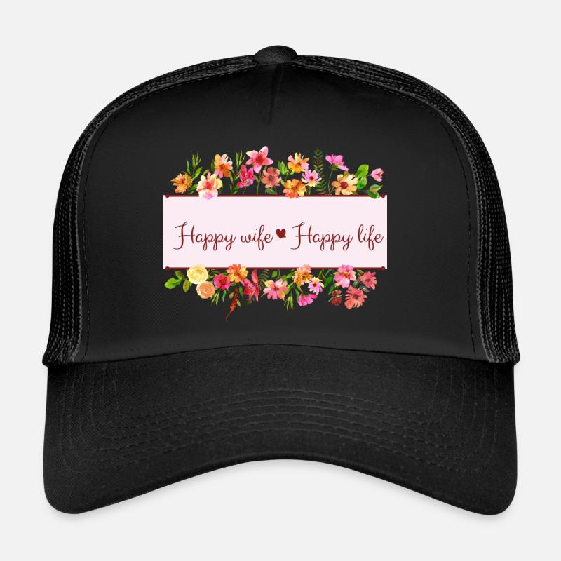 Femme heureuse, vie heureuse Casquette trucker 