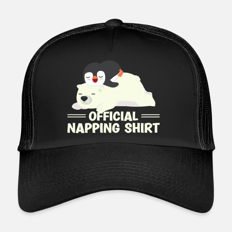 Amoureux du pingouin endormi Pingouin mignon Sieste Casquette trucker 