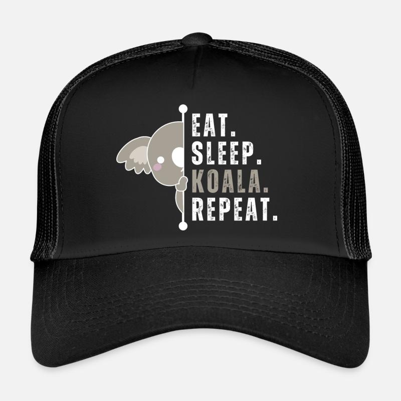 Eat Sleep Koala Repead White - Trucker Cap - black/black