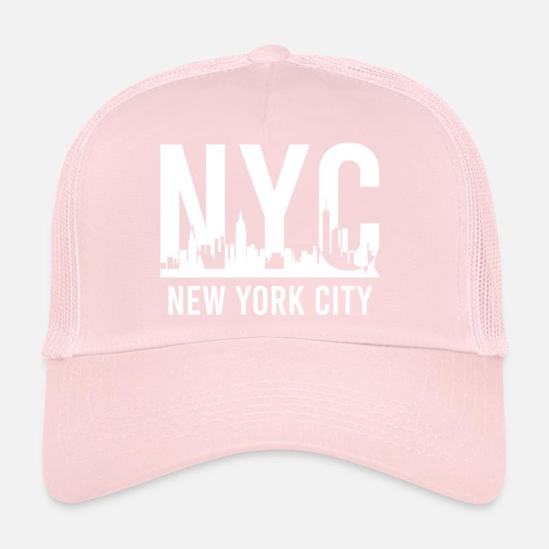Série NYC Skyline - impression blanche Casquette trucker 