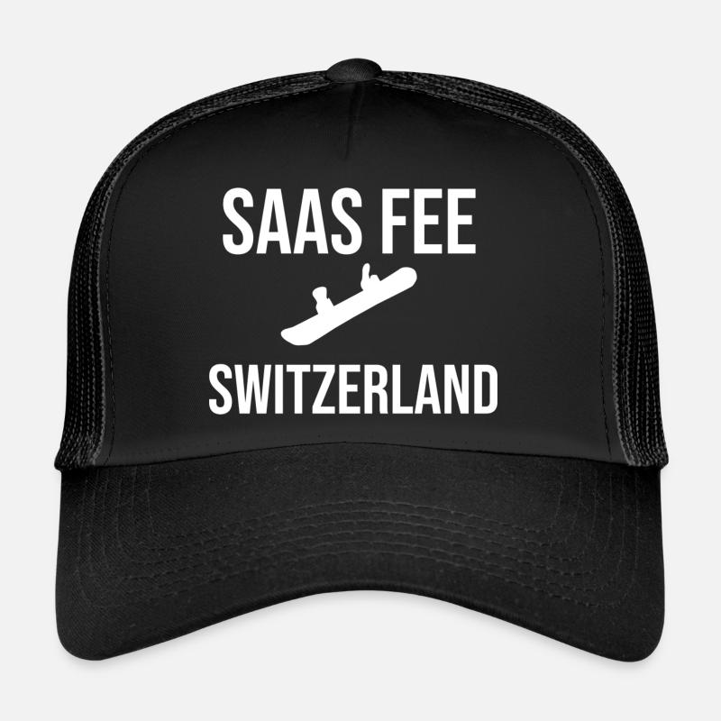 Saas Fee Snowboarders - Trucker Cap - Schwarz/Schwarz