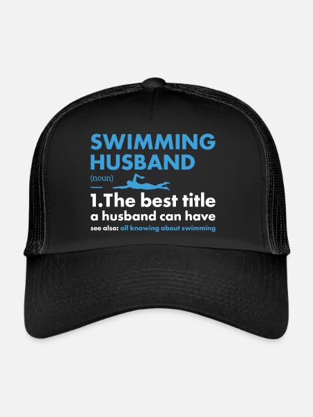 Sport Husband Swimming - Trucker Cap - Schwarz/Schwarz