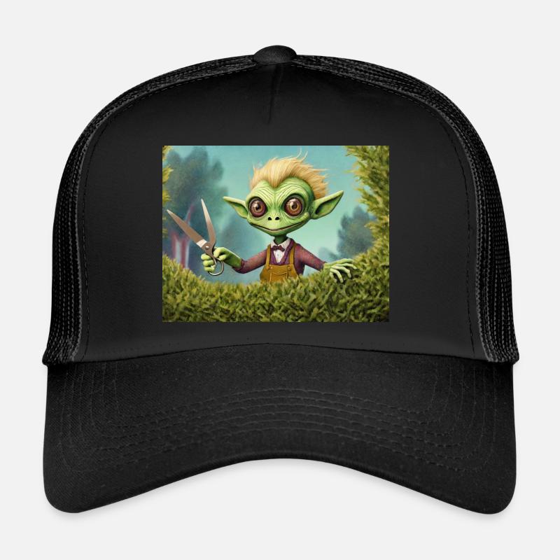 mignon petit détective extraterrestre rétro rétro vert Casquette trucker 