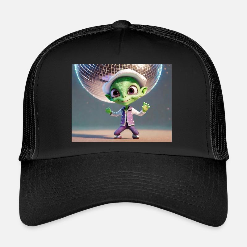 mignon petit vert rétro vintage extraterrestre danse Casquette trucker 