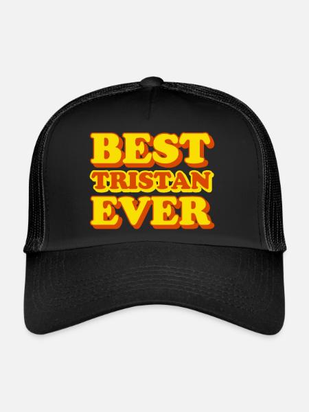 Cadeau amusant avec prénom Tristan - Casquette trucker  - noir/noir - Devant