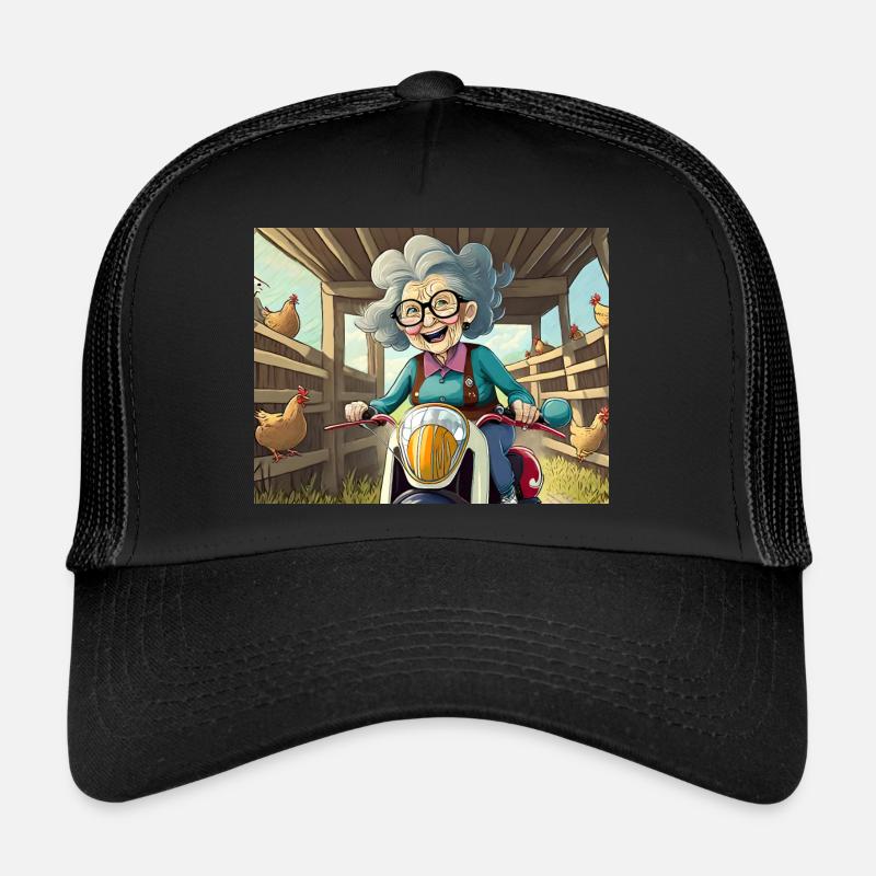 german nursery rhymes illustrated comic Grandma Trucker Cap