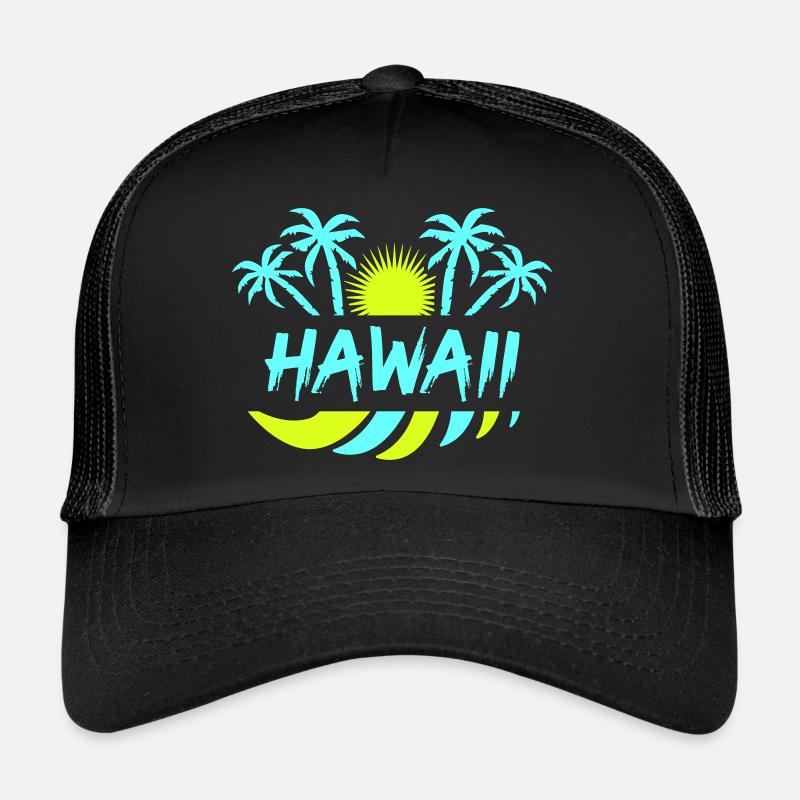hawaii - Trucker Cap - Schwarz/Schwarz
