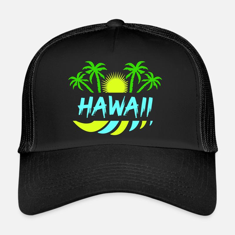 hawaii - Trucker Cap - Schwarz/Schwarz