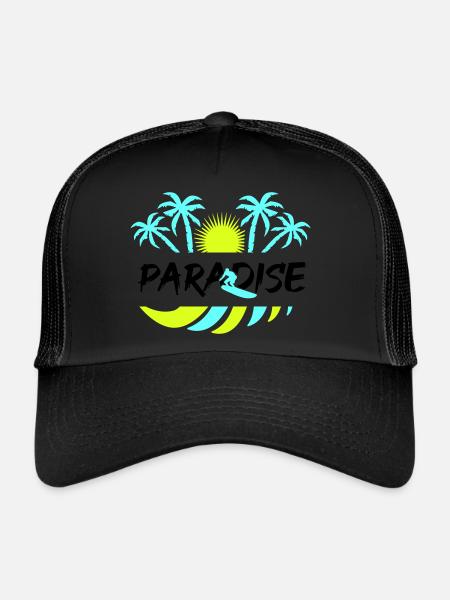 Surf Paradise - Trucker Cap - black/black - Front