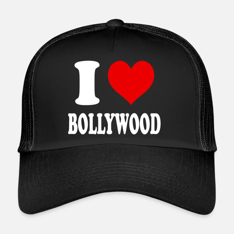 I Love Bollywood Heart Funny Witty Trucker Cap