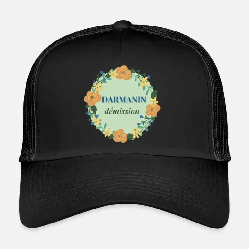 Darmanin tritt zurück - Trucker Cap - Schwarz/Schwarz
