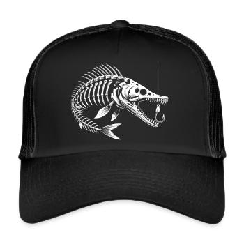 Squelette Baracuda avec hameçon - Casquette trucker  - noir/noir - Devant