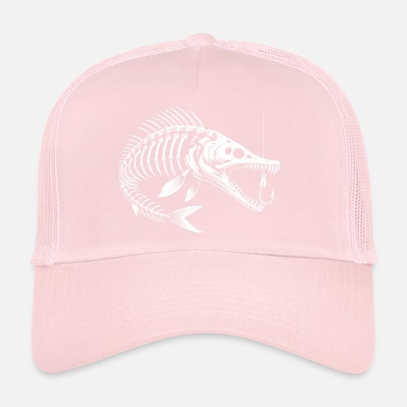Skeleton Baracuda with Fish Hook Trucker Cap