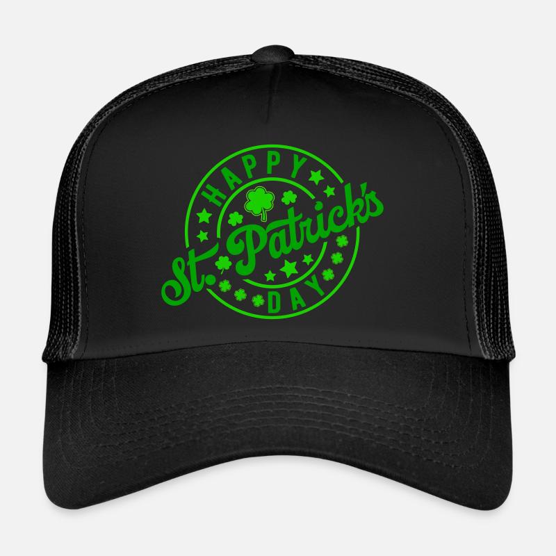 Joyeuse fête de la Saint-Patrick - Casquette trucker  - noir/noir