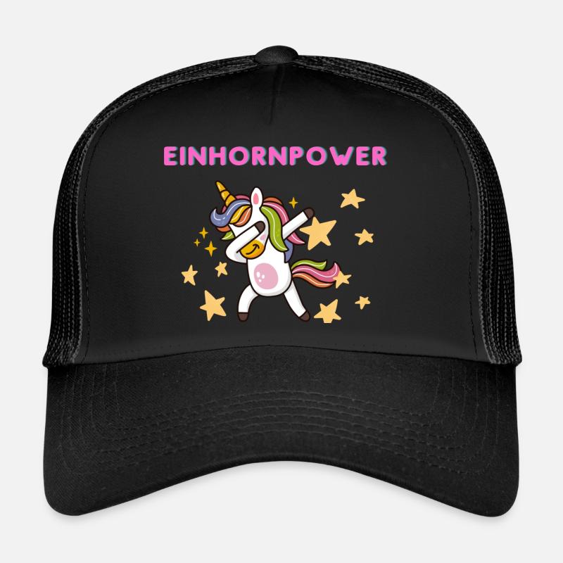 Einhornpower - Trucker Cap - Schwarz/Schwarz