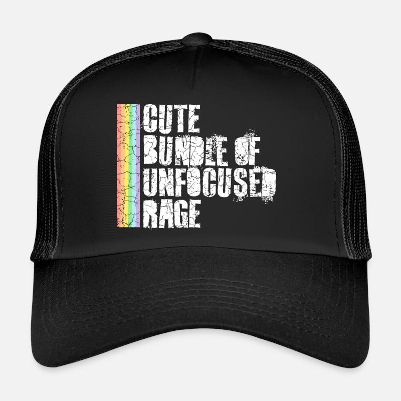 Drôle Mignon Bundle De Rage Non Focalisée Arc-en-Ciel Goth Casquette trucker 