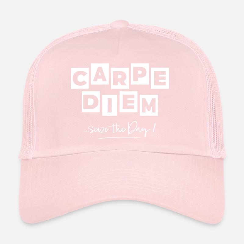 Carpediem style comics en blanc Casquette trucker 