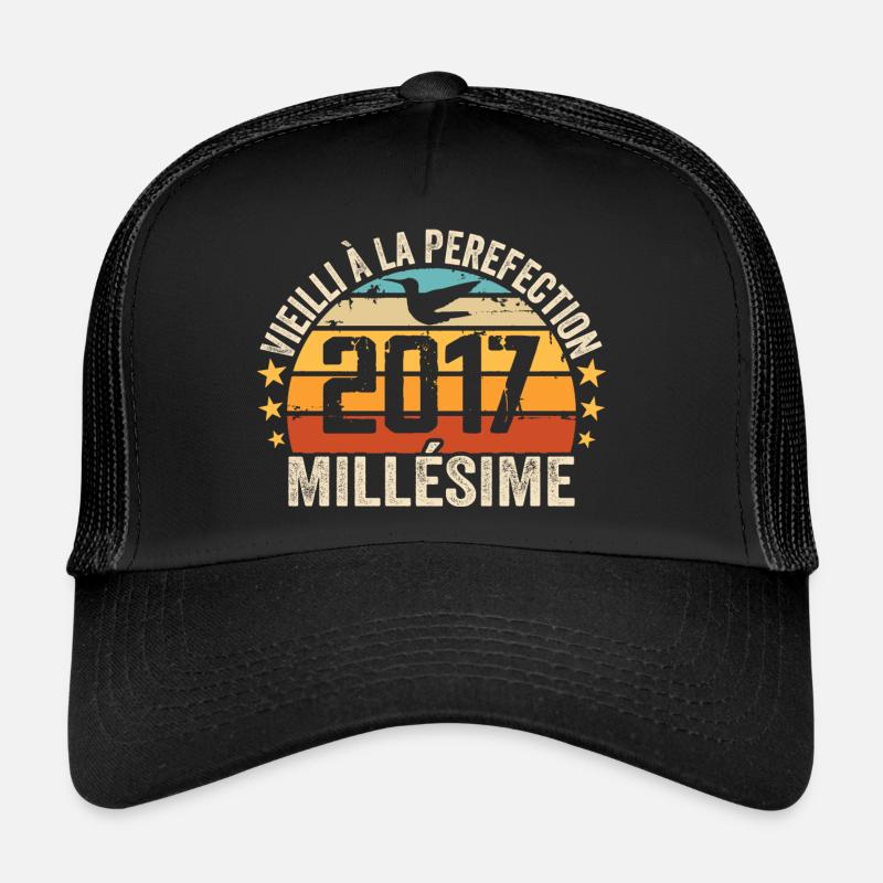 Millésime 2017 Cadeau D’anniversaire Rétro 2017 Casquette trucker 