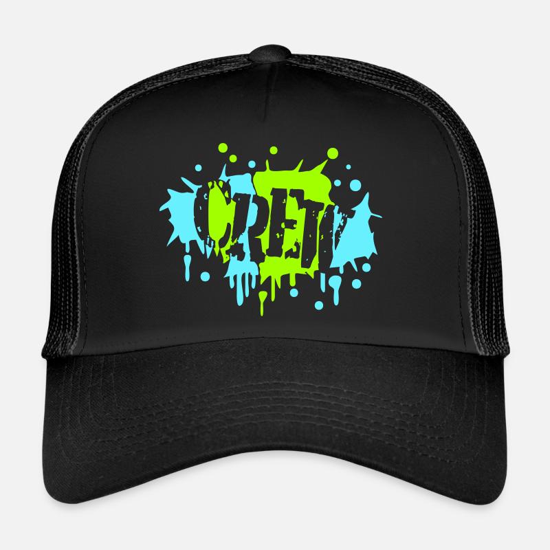 Crew Graffiti Spray Stamp laisse tomber des éclaboussures de peinture Casquette trucker 