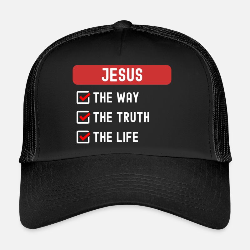 Jésus Le chemin de la vérité Vie Chrétien Casquette trucker 