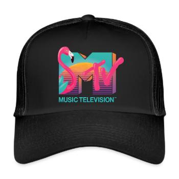 MTV Music Television Flamingo Logo - Trucker Cap - black/black - Front