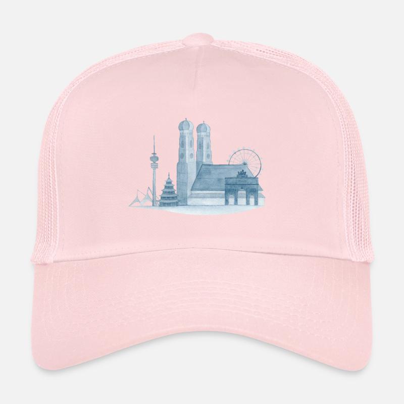 Horizon de Munich - Aquarelle peinte à la main Casquette trucker 